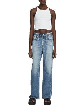 Rag & Bone Miramar Medium Wash Blue Denim Wide Leg Jeans Women's Size Medium